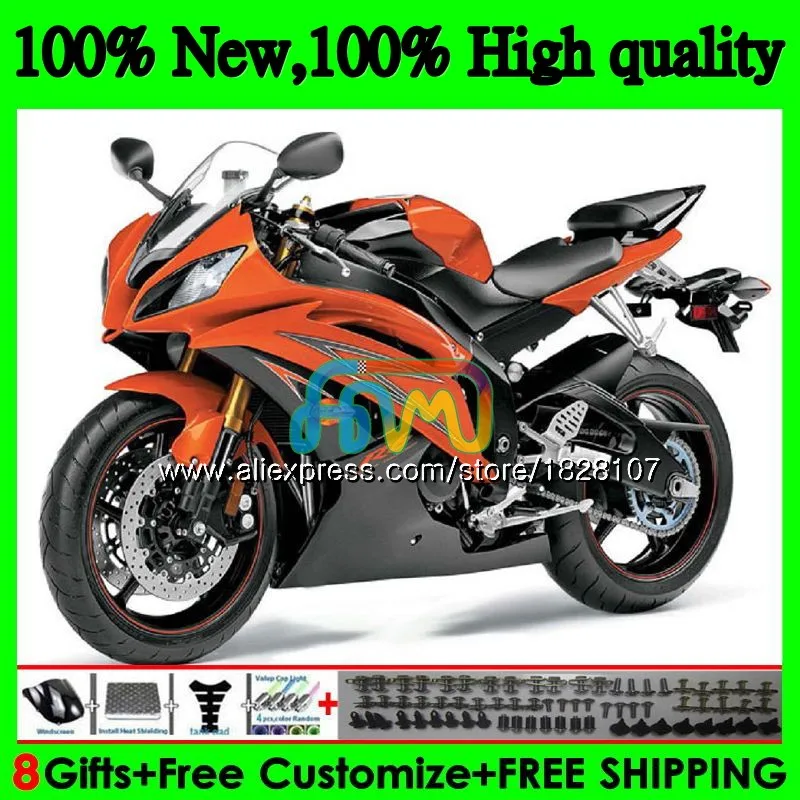 YZF-R6 для YAMAHA YZF600 YZF-600 YZFR6 08 09, 10, 11, 12, 63BS. 129 YZF 600 R 6 YZF R6 2008 темно orange 2009 2010 2011 2012 обтекатели - Цвет: No. 1