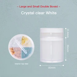 Waterproof Weekly Pill Organizer - Large Capacity Medicine and Vitamin Storage (1 L 1 S Clear box)