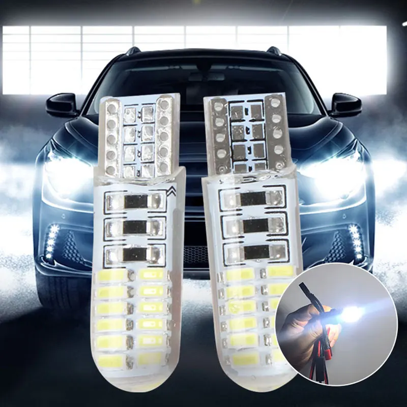 

Waterproof silica gel 12v led bulb T10 W5W silicon COB led bulbs parking light car width lamp for all cars