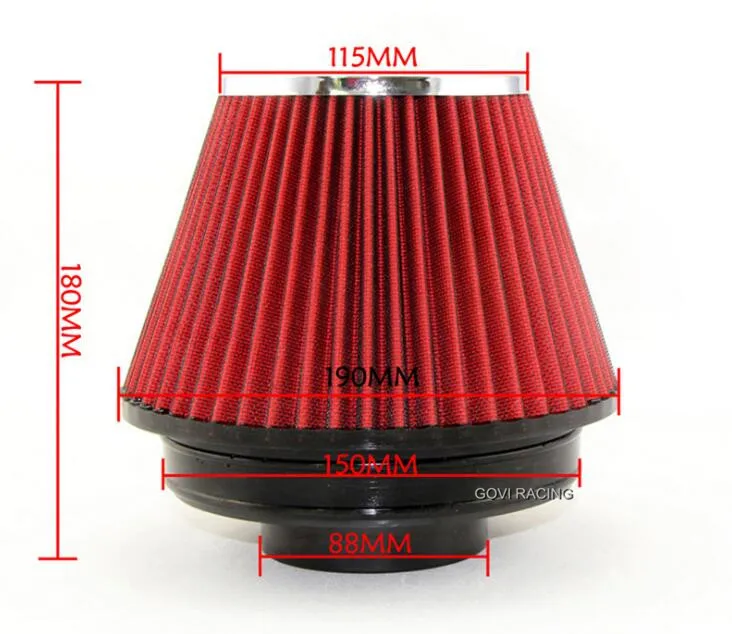 Adattatore per stack di velocà in alluminio con clacson turbo per presa d' aria fredda Ram corta da 2 2,5 3 3,5 4  34