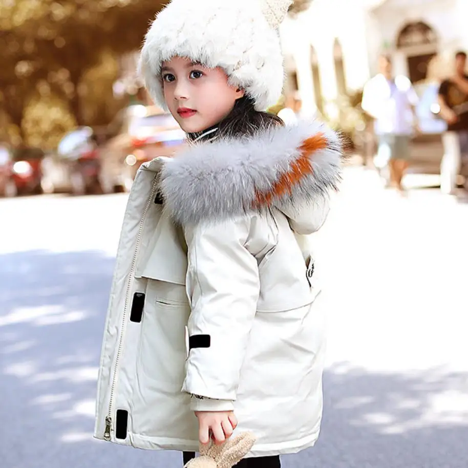 

Fashion new brand children down jacket winter thicker warm hooded down coat parka letter print jacket Modis Kids outwear Y2114