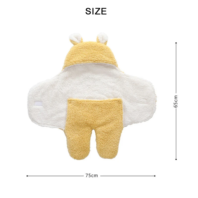 Baby Bathrobe Newborn Sleeping Swaddling Wrap Bag Kick-proof Children's Sleeping Blanket Thicken Double Fluff Boy Girl Soft 0-6M