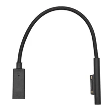USB кабель с нейлоновой оплеткой 0,2 M женский USB-C зарядный кабель для Microsoft Surface Pro 6/5/4/3 Поверхность ноутбука 1/2, 45Вт 15В PD кабель для зарядки