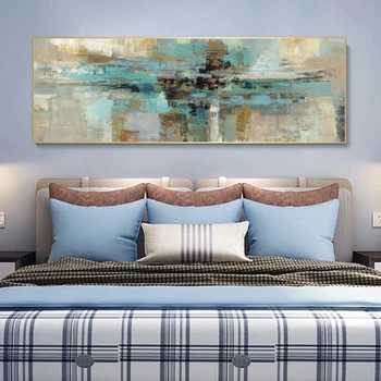 

Abstract Oil Paintings Print On Canvas Turquoise Color Modern Art Canvas Posters And Prints Home Decorative Pictures Cuadros