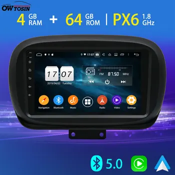 

9'' PX6 4G+64G Android Car Multimedia Player For Fiat 500X 2014-2020 Bluetooth 5.0 Tethering GPS Navigation Carplay 4G LTE Radio