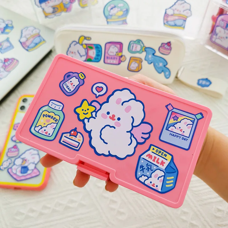 Lovely Fluffy Rabbit Stickers Scrapbooking Decorative Sticker Korean Diy Diary Album Stick Label