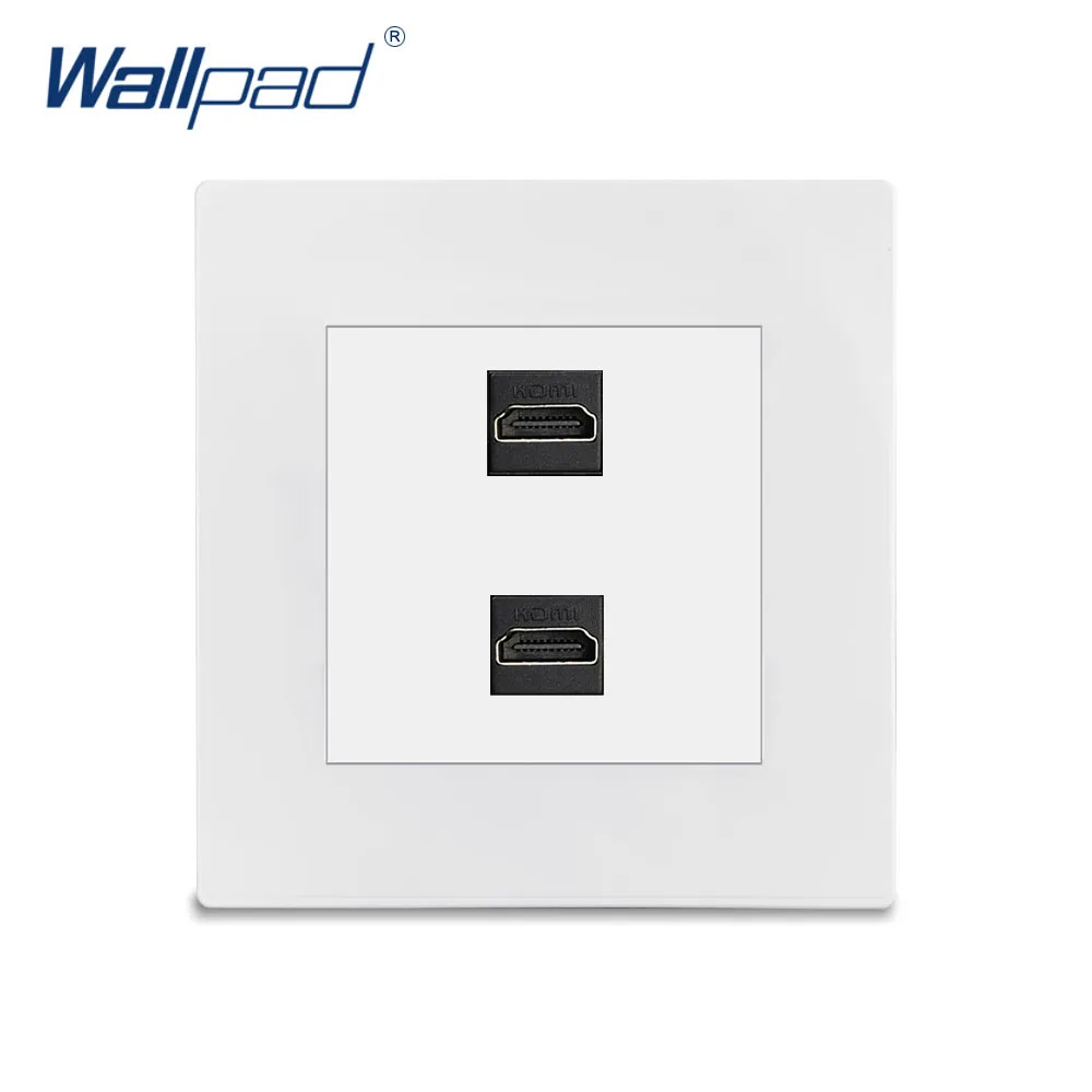2 совместимому с HDMI разъем зарядки Переключатель Wallpad люксовый белый