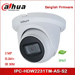 Dahua IP камера IPC-HDW2231TM-AS-S2 2MP WDR IR Eyeball сетевая камера Starlight Встроенный микрофон Поддержка POE камера безопасности