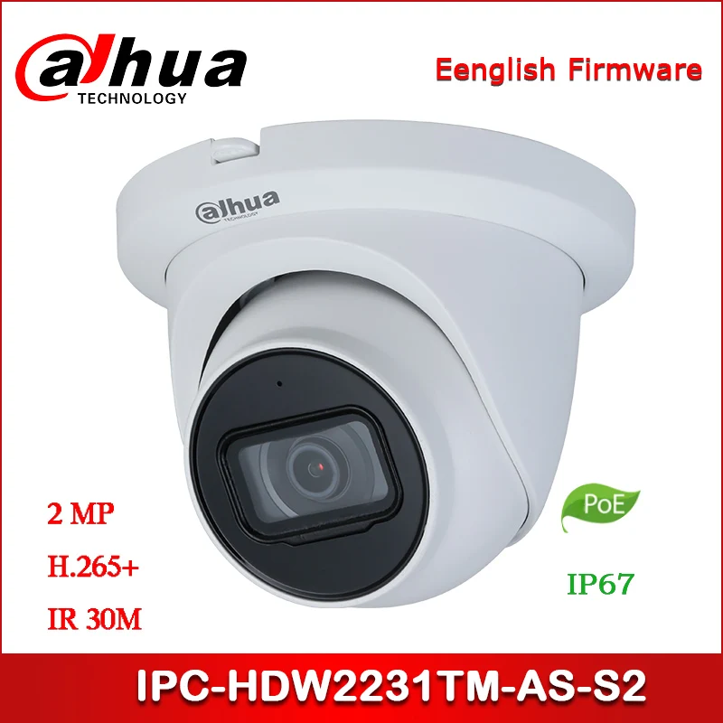 Dahua IP камера IPC HDW2231TM AS S2 2MP WDR IR Eyeball сетевая Starlight Встроенный микрофон Поддержка POE