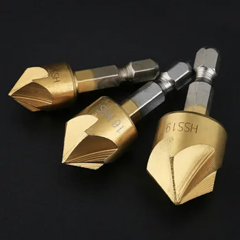 

3pcs Chamfer Deburr Countersink Drill Bits 1/4 Inch Chamfer Cutter 12/16/19mm