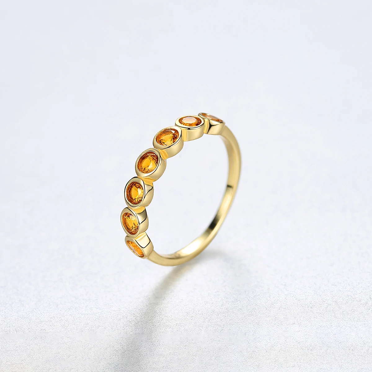 Gem& Time, элегантные кольца из стерлингового серебра 925 пробы, ослепительный цитрин, кольцо на палец для женщин, ювелирные изделия из драгоценного камня, топаз, обручальное кольцо SR025