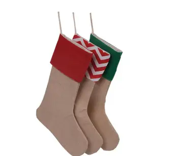 شراء30*45 سنتيمتر عيد الميلاد تخزين 9 ألوان حقائب للهدايا عالية الجودة عيد الميلاد عيد الميلاد الأسهم كبيرة الحجم عادي الخيش الجوارب الزخرفية حقيب...