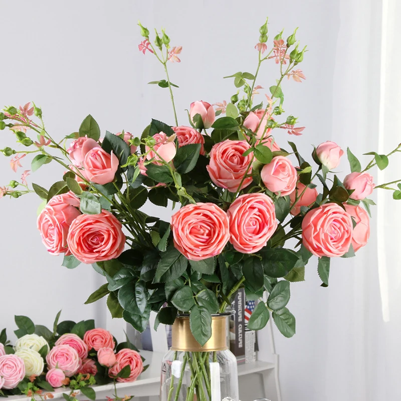 High Simulation Feel Moisturizing Camellia Rose Home Decoration Wedding Decor Gift Indoor Bouquet Photography Festival Supplies