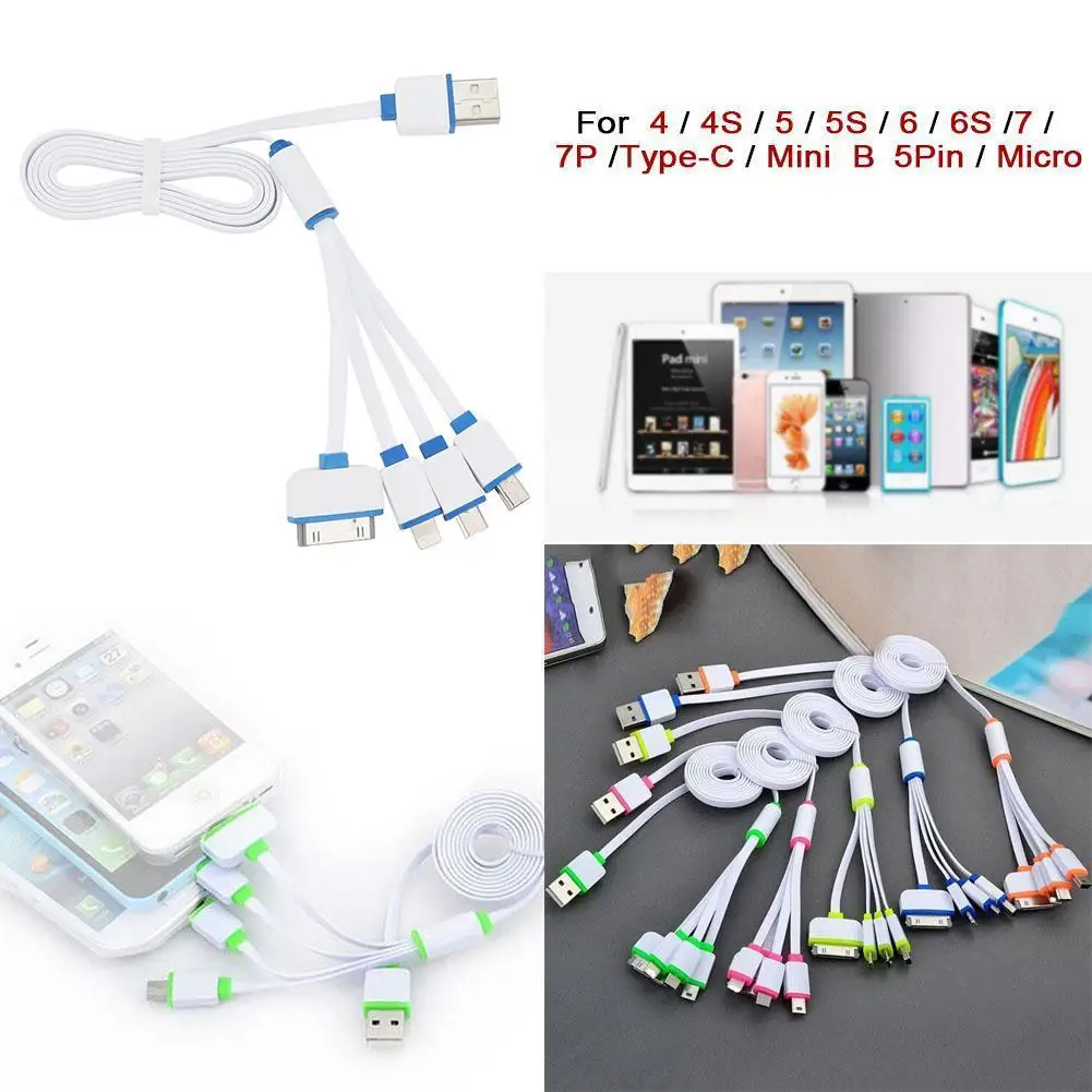Зарядный кабель 4 в 1 для iphone 6 7 6S 7plus 8 8plus X USB мульти 30pin + 8Pin мини микро Xiaomi