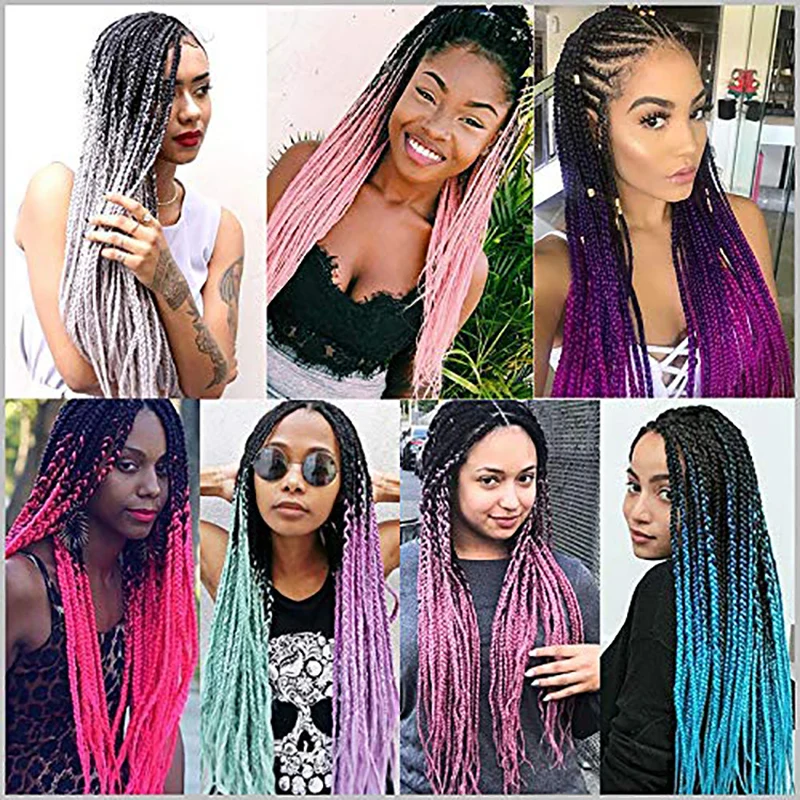 BUQI 82-inch Synthetic Hair Jumbo Braids 165 G/pack Blonde Blue Red Fake Braiding Hair Extensions