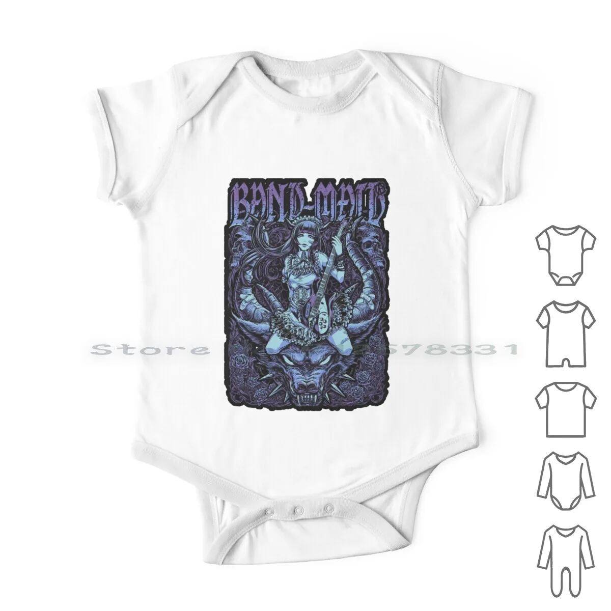 

Rock Of Trending Japan Newborn Baby Clothes Rompers Cotton Jumpsuits Bandmaid Band Maid Metal Band Maid Anime Band Maid Music