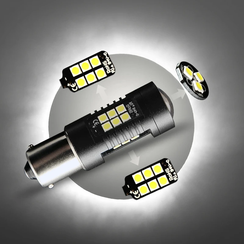 Комплект из 2 предметов 21 Вт Led 1156 Ba15S светодиодные лампы автомобиля светильник s 1200Lm сигнал поворота Стоп-сигнал светильник R5W 2835 светодиодов 12V 24V автомобилей лампы