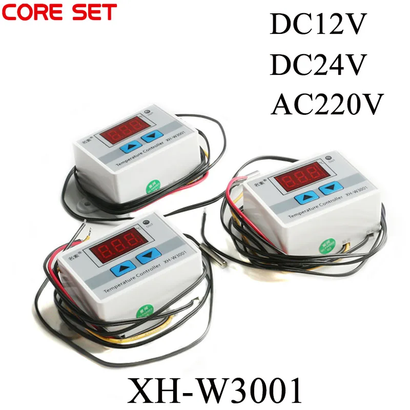 

12V/ 24V/ 110V /220V W3001 Digital LED Temperature Controller 10A Thermostat Control Switch Probe XH-W3001