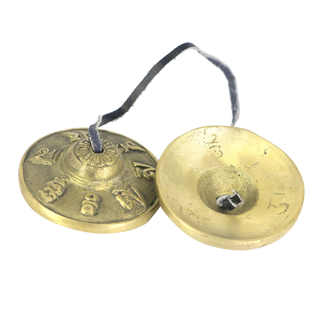1 пара латунной тибетская буддистская медитация Tingsha Cymbal Bell