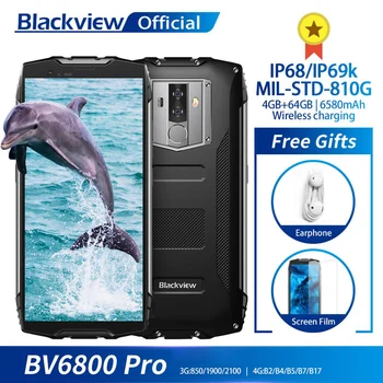 

Blackview BV6800 Pro Android 8.0 Outdoor Mobile Phone 5.7" MT6750T Octa Core 4GB+64GB 6580mAh Waterproof NFC Rugged Smartphone