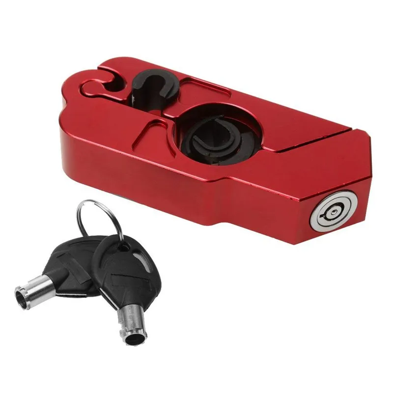 

CNC Universal Bicycle Motorcycle Handlebar Lock Brake Lever Lock Caps, Lock-Red