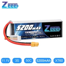 Zeee – batterie Lipo 3S, 11.1V, 50c, 5200mAh, prise XT60, pour voiture, hélicoptère, bateau, avion RC