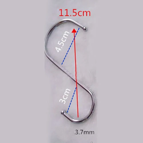 10Pcs Households Stainless Steel S Hooks Utensil Coat Clothes Hanger Supplies