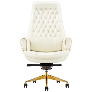 

professional silla High quality computer chair white computer armrest chair leather seat