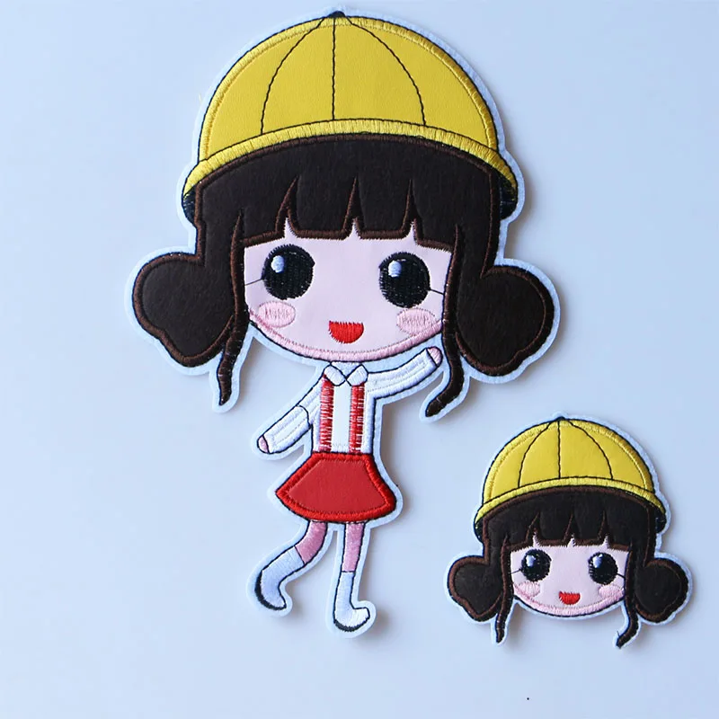 

1 PCS 3D Cute A little girl in a hat Patch for Clothing Sticker for Children Boy Girl DIY Patches T-shirt Heat Transfer Badges