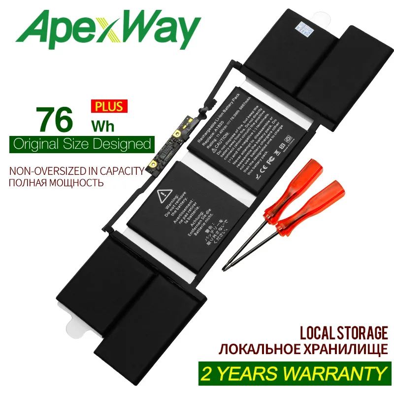 

ApexWay New A1820 LAPTOP Battery For APPLE MACBOOK PRO 15" A1707 2016 2017 YEAER