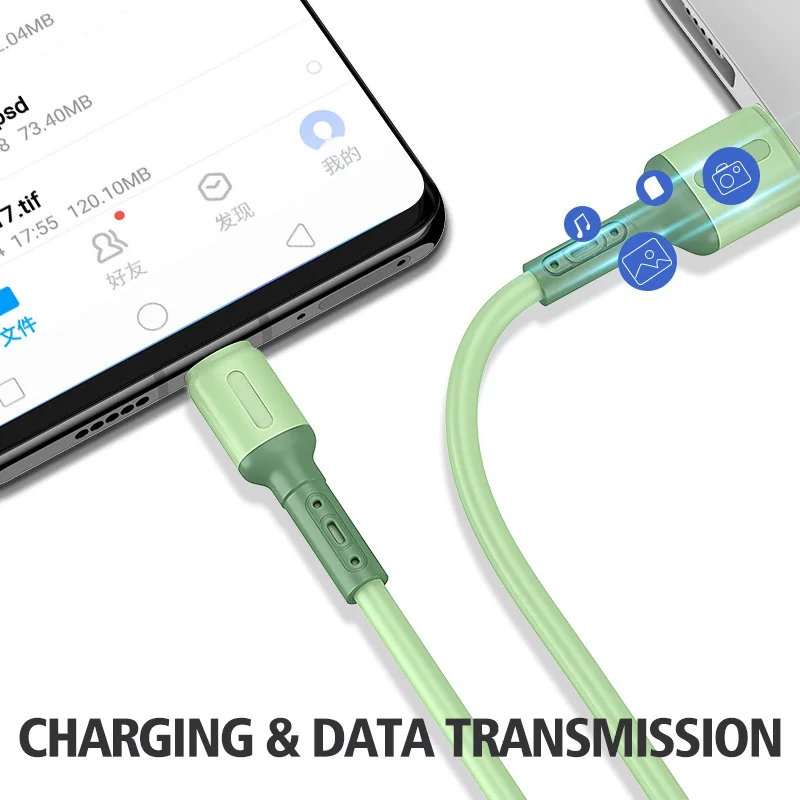 Кабель Micro USB из жидкого силикона 2 м 3 А для быстрой зарядки Samsung S6 S7 Xiaomi Redmi Huawei