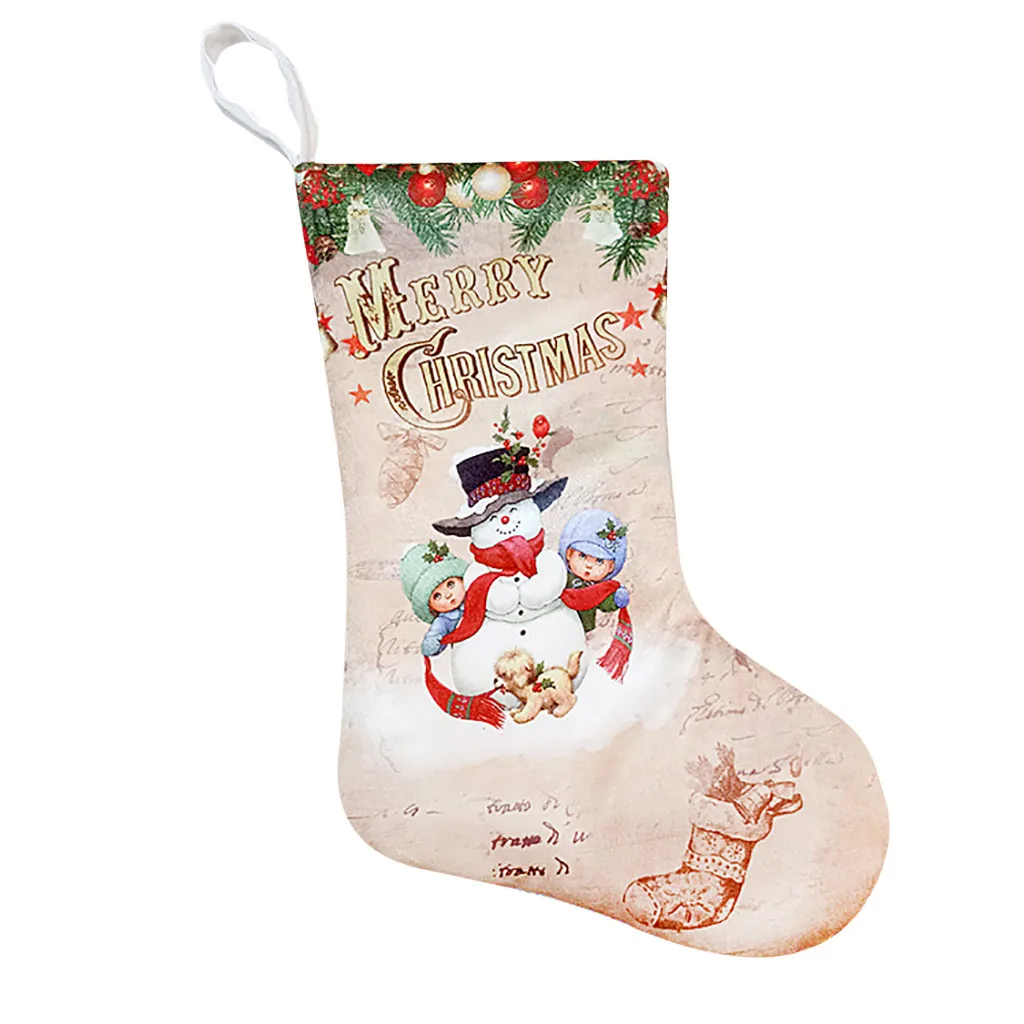 Рождественская подвеска Санта снеговик олень узор рождественские носки Подарочная сумка Детские Рождественские Чулки штаны Санта-Клауса