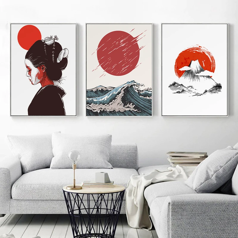 

Japanese Ukiyoe Art Poster Canvas Print Kyoto Japan Old Capital Geisha Perseverance Painting Living Room Wall Decorative Picture
