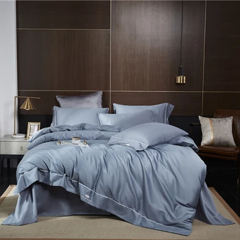 

Solid Color Egyptian Cotton Duvet Cover Chic Crown Bedding Set 600TC Brushed Soft Warm Breathable Quality Bed Linen Sheet 4Pcs