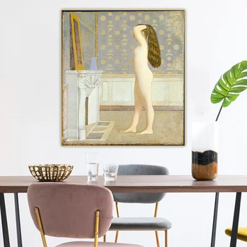 

Citon Balthus《Figure in Front of a Mantel》Figurative Canvas Oil Painting Art Poster Picture Wall Decor Modern Home Decoration