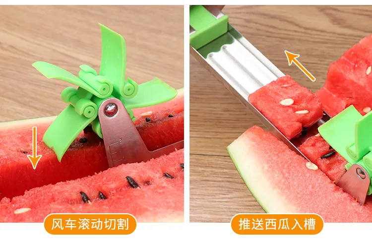 Watermelon Slicer Cutter Tongs Corer Fruit Melon Stainless Steel Tools NEW Watermelon Cut Refreshing Watermelon Cubes Kitchen