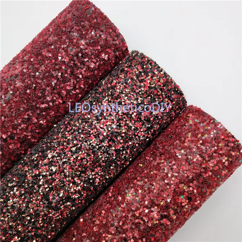 

Mini Roll 30x134CM Glitter Fabirc, Chunky Glitter Leather, Glitter Leather Roll For Making Bows LEOsyntheticoDIY SK069