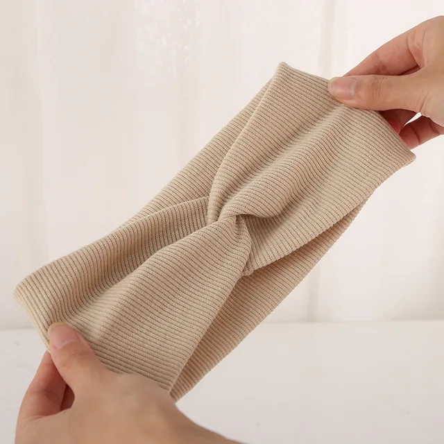 Woolen Cross  Top Knot Elastic Hair Bands For Women Soft Solid Color Turban Headbands Women Girls Hair Accessories 2021 D