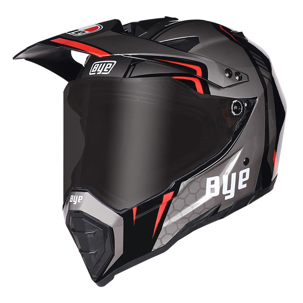 BYE moto rcycle шлем moto cross шлем casco moto rbike гоночный Мото шлем Байкер Полнолицевые Шлемы ECE DOT сертификация - Цвет: BYE 8686C-02