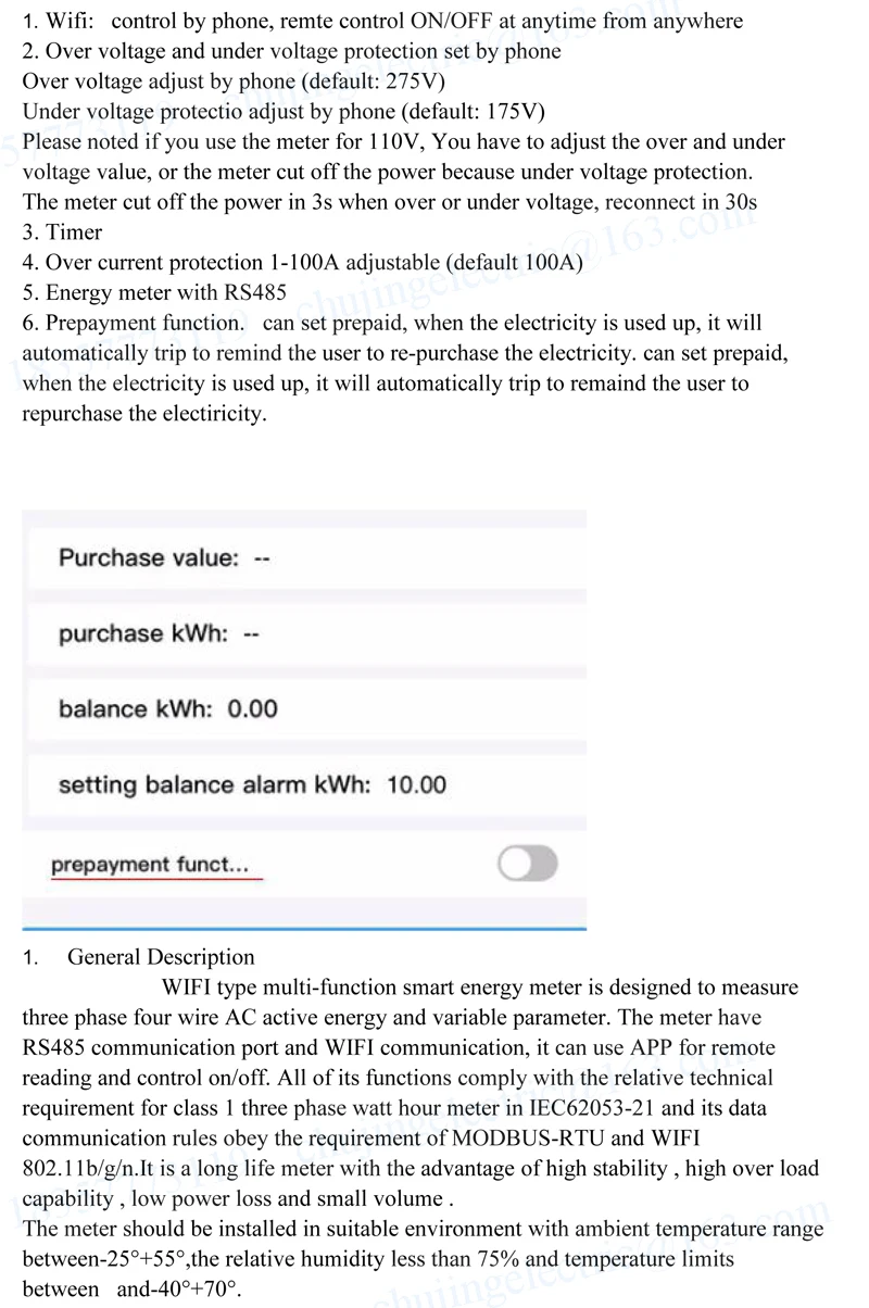 Телефон управление ЖК-дисплей Wi-Fi измеритель kwh 3 фазы счетчик энергии 3x220 В/380 В 5(60) A 50 Гц/60 Гц многофункциональный метр