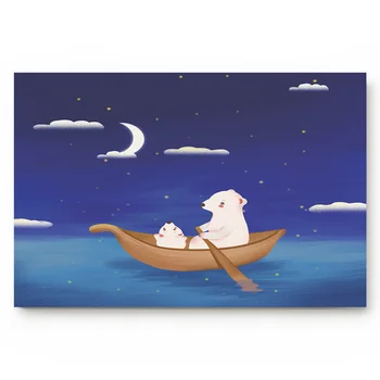 

Boat Polar Bear Purple Night Door Mats Kitchen Floor Bath Entrance Rug Mat Absorbent Indoor Bathroom
