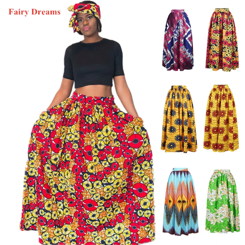 Faldas Maxi africanas para ropa africana con estampado Ankara, ropa de moda Primavera Verano Otoño, falda larga, nuevo estilo Ropa africana| - AliExpress