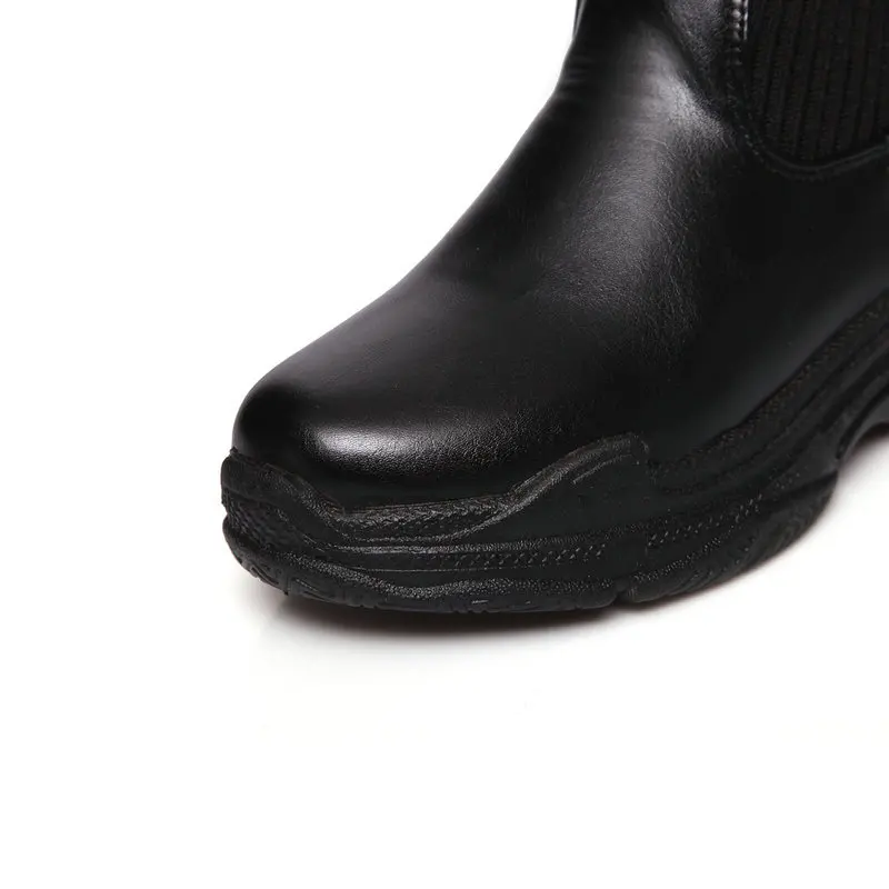 Autumn winter woman boots platform Leisure Knight boots Solid color wild high-top Mid-tube wool women's boots botas mujer fa69