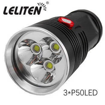 

Powerful USB Rechargeable 3* P50 LED Flashlight Hunting flashlight Camping Torch Use 4*18650 Battery flashlight torch