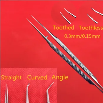 

110mm Stainless Steel Round Handle Eyelid Tweezers Platform double eyelid tool fine tissue forceps Ophthalmic Instruments