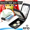 Men Metal Smart Card Holder Bankcard Blocking Hard Case Short Wallet Male Credit Card RFID Safe Anti-theft Scanning Protect 2