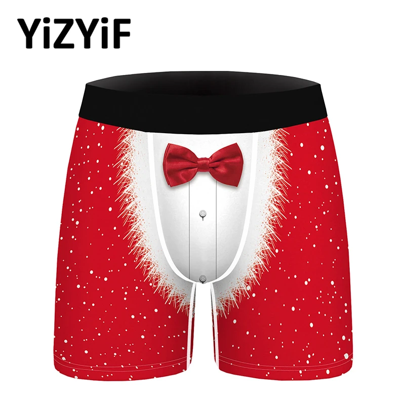 Ropa interior Sexy de Navidad para hombre, Bóxer con estampado rojo para Cosplay de Santa, bragas de lujo, ropa interior masculina para Festival Rave|Calzoncillos| - AliExpress