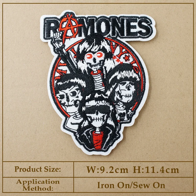 Band Embroidered Applique Patches Fabric Garment Apparel Accessories Badges Rock Punk Music 