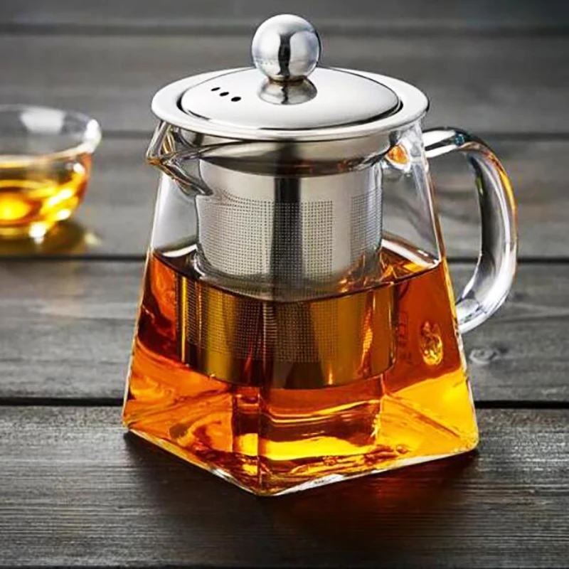 High Quality Glass Teapot with Stainless Steel Tea Infuser Heat Resistant  Clear Cylinder Glass Teapot - China Kitchen Products and Kitchen Tool price