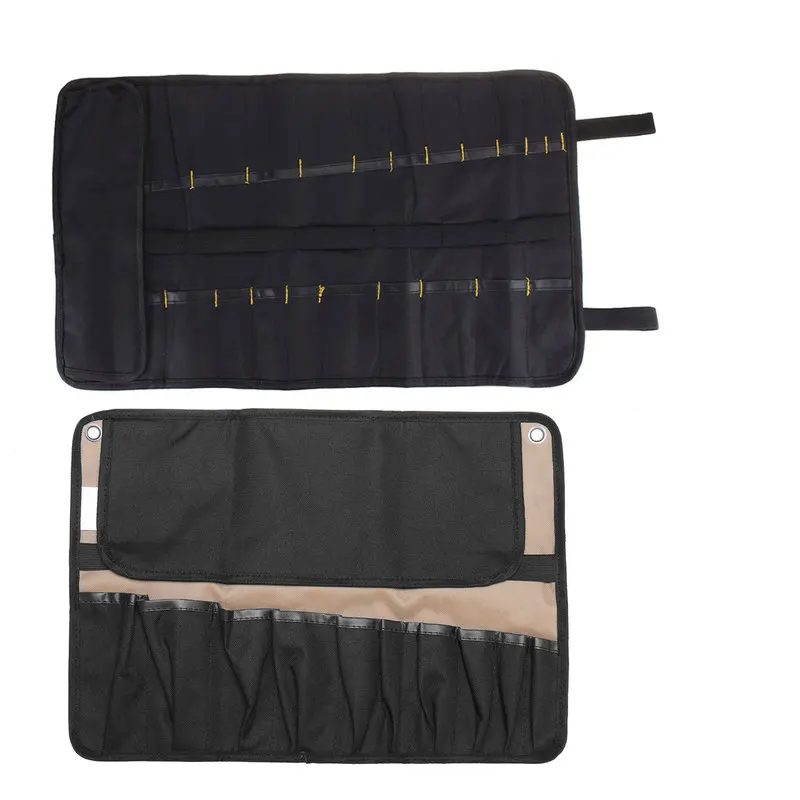 

Chef Knife Bag Roll Bag Carry Case bag Kitchen Portable Storage 10/21 P ockets Black Coffee
